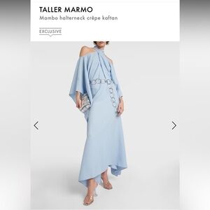 Taller Marmo Mambo Light Blue Crepe Kaftan One Size